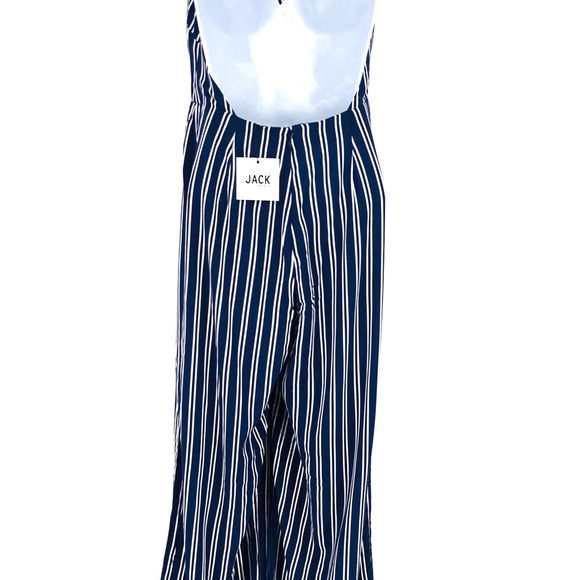 NWT BB Dakota Navy White Striped Halter Jumpsuit - Picture 7 of 8